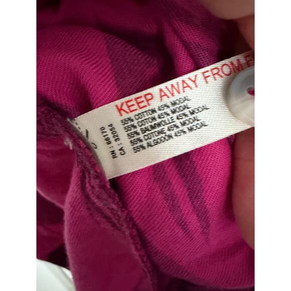 Anthropologie Pink & Deep Magenta Floral Satin Pajama Top Only - Picture 5 of 5